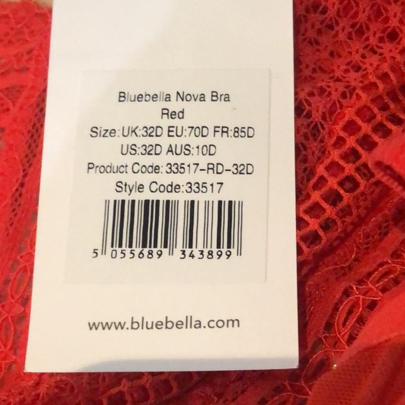 BNWT Bluebella Nova Red Bra size 32D - Picture 7 of 7
